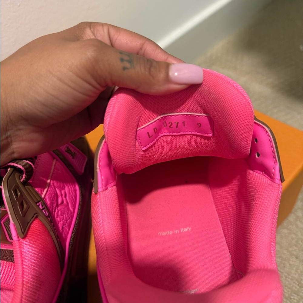 Louis Vuitton Women's Sneakers in Pink and Brown - Picture 7 of 7